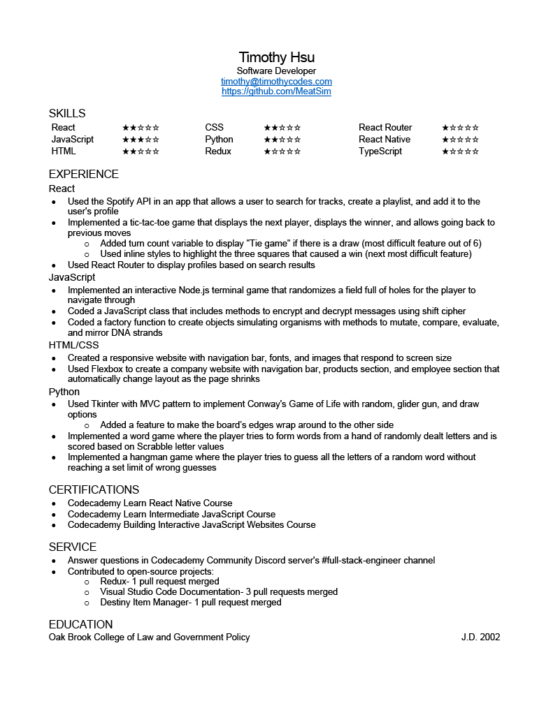 download PDF resume